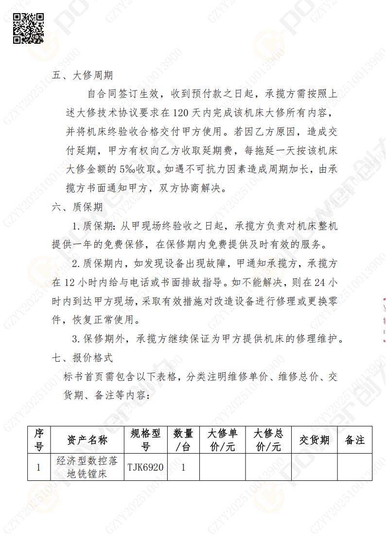 蘇州創(chuàng)力礦山設(shè)備有限公司大修鏜銑床招標(biāo)公告(圖9)